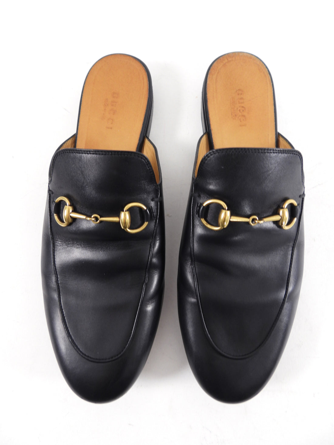 Gucci Black Leather Princetown Slippers - USA 7.5