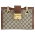 Gucci Small Brown Monogram Supreme Padlock Shoulder Bag