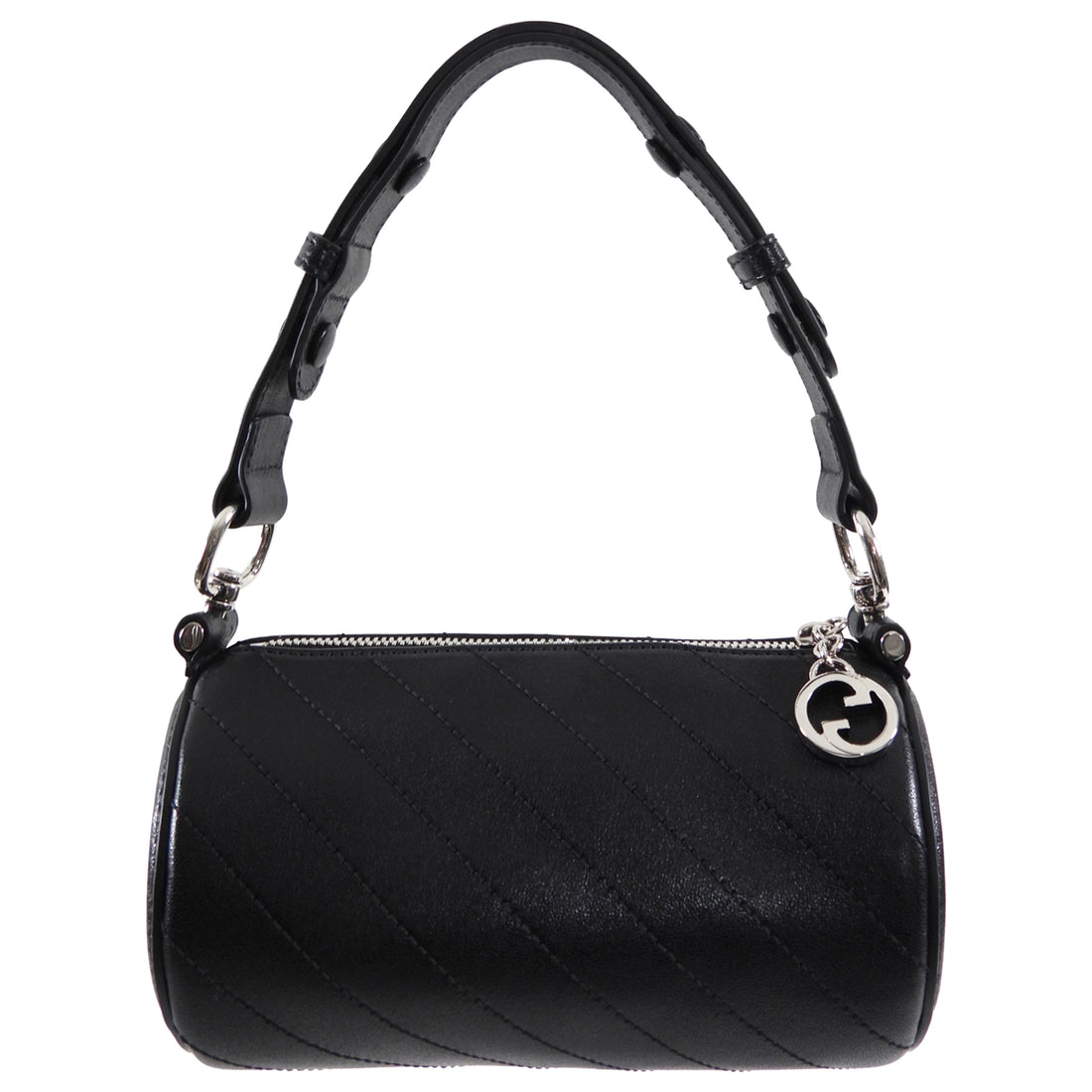 Gucci Black Leather Blondie Mini GG Barrel Bag