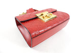 Gucci Small Red Leather Guccissima Padlock Chain Bag