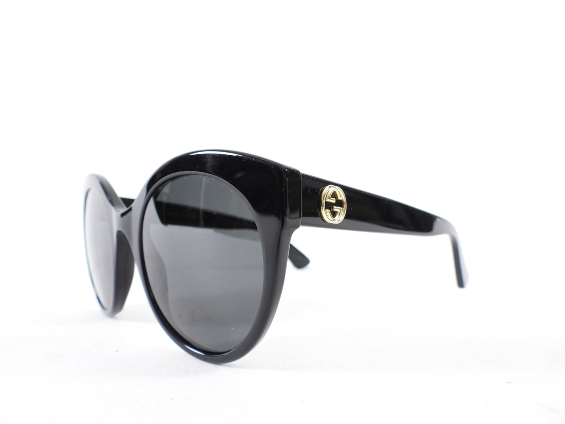 Gucci Black Acetate Round Sunglasses GG0028S