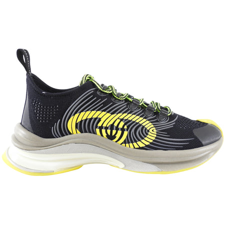 Gucci Black Yellow Green Run Sneakers - 37