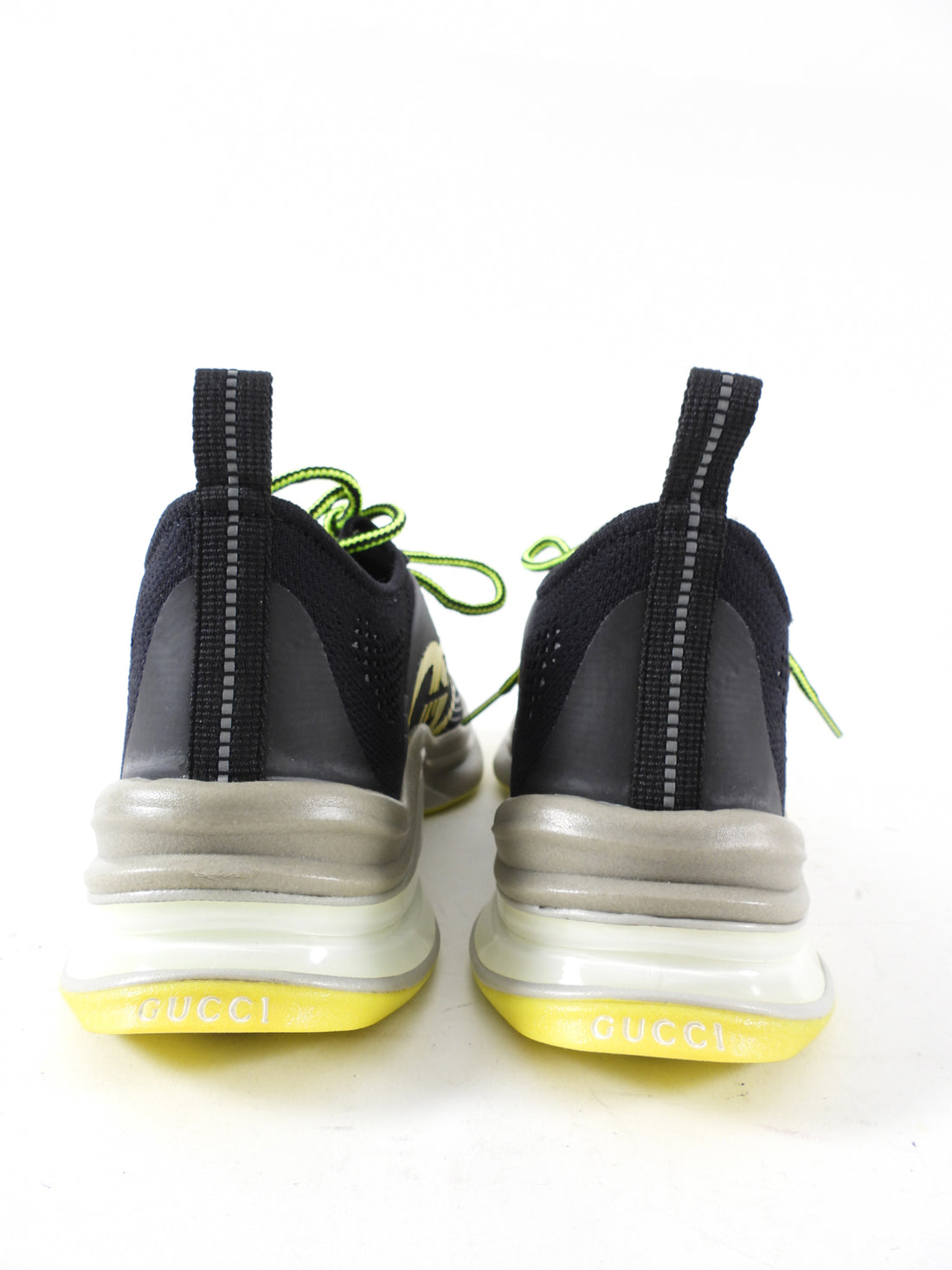 Gucci Black Yellow Green Run Sneakers - 37