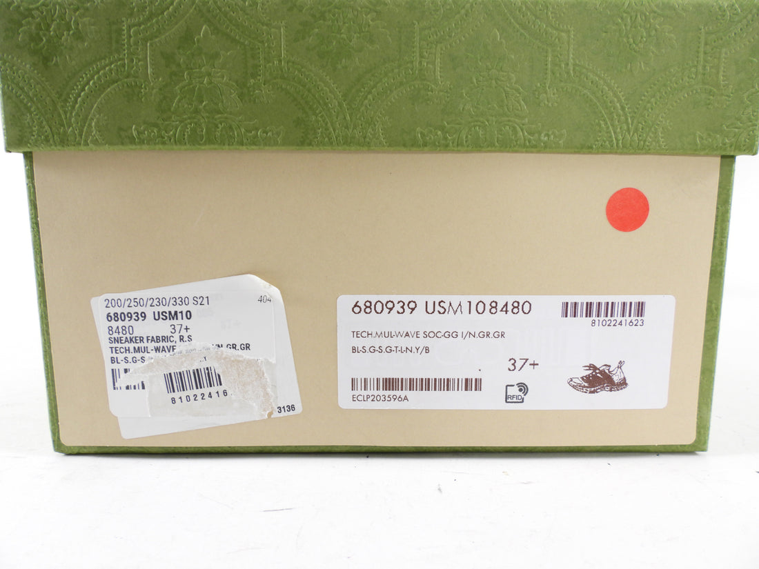 Gucci Black Yellow Green Run Sneakers - 37