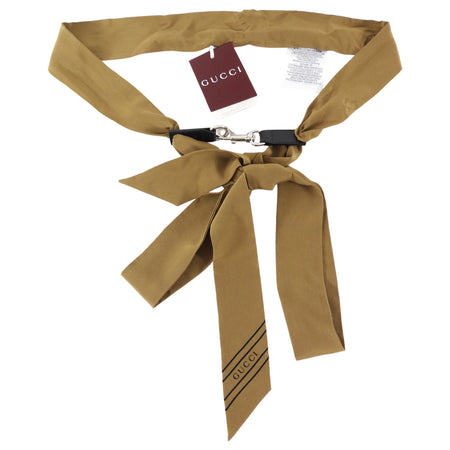Gucci Brown Silk Sash Belt / Scarf / Necklace