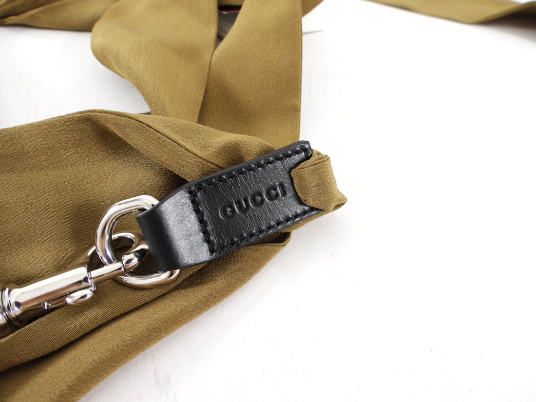 Gucci Brown Silk Sash Belt / Scarf / Necklace