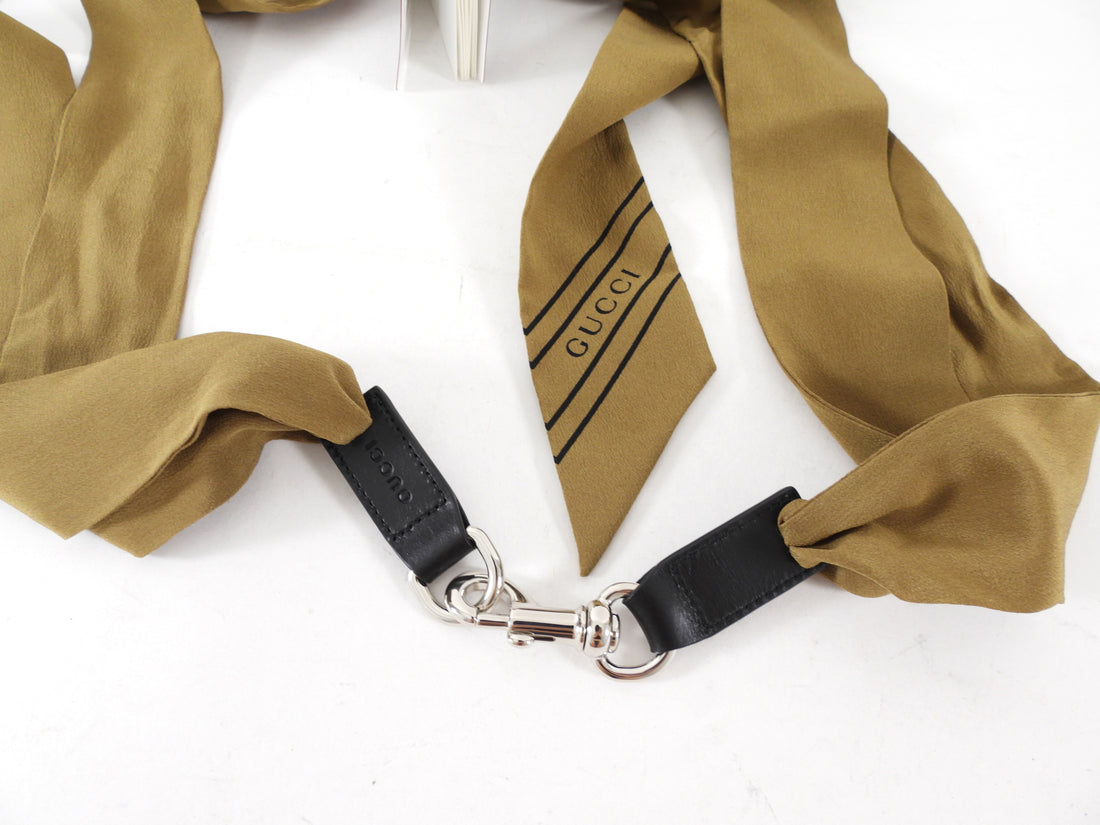 Gucci Brown Silk Sash Belt / Scarf / Necklace