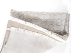 Gucci Monogram Greige Jacquard GG Logo Shawl Scarf