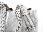 Gucci Silver Metallic Guccisima Monogram Leather Medium Pelham Shoulder Tote Bag