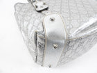 Gucci Silver Metallic Guccisima Monogram Leather Medium Pelham Shoulder Tote Bag