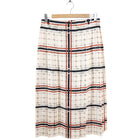 Gucci Ivory, Black, Red Silk Pleated Logo Skirt - IT