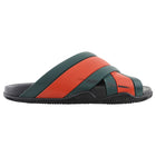 Gucci Red and Green Stripe Criss Cross Rubber Pool Slides - 39
