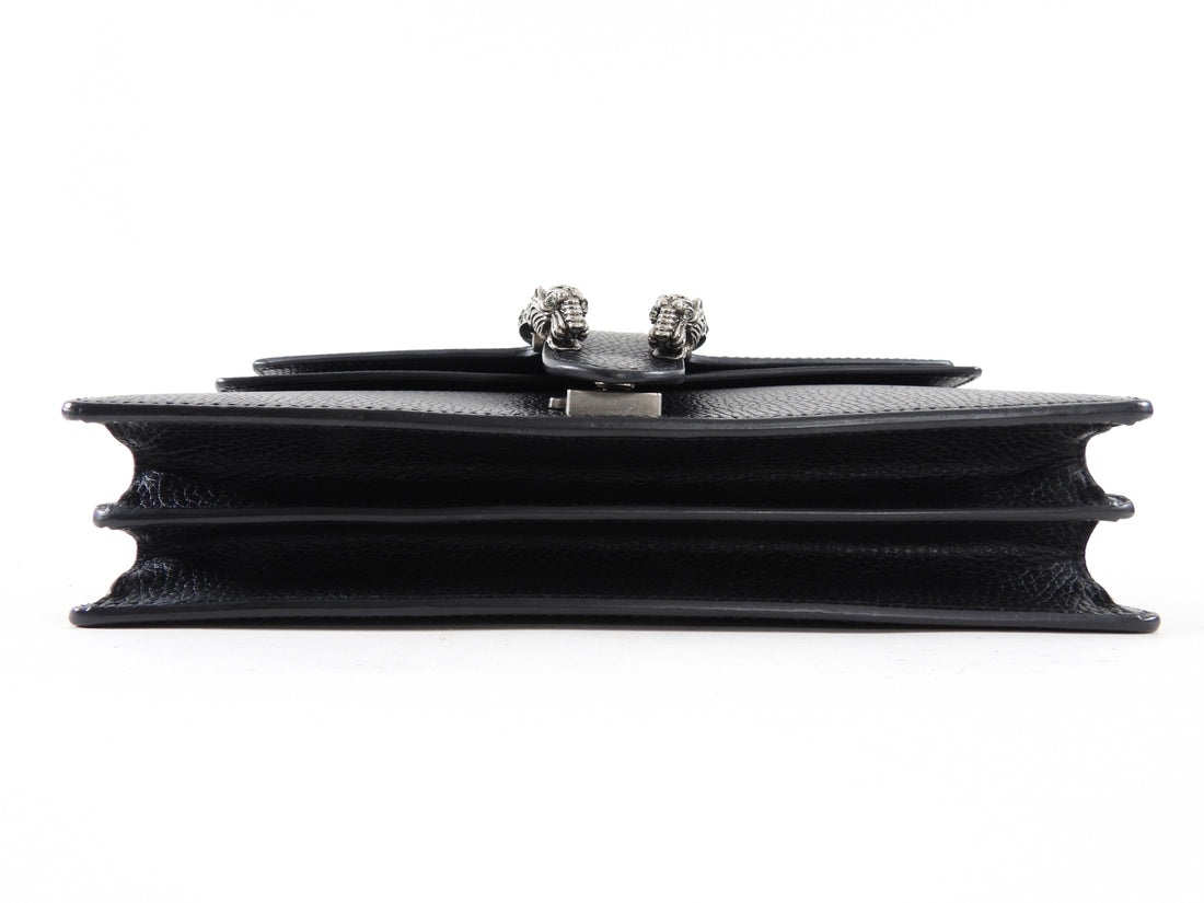 Gucci Black Leather Medium Crystal Dionysus Chain Bag
