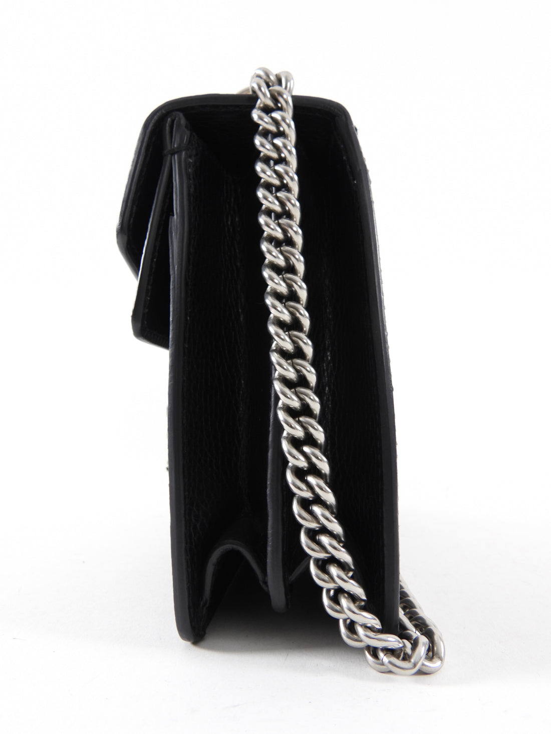 Gucci Black Leather Medium Crystal Dionysus Chain Bag