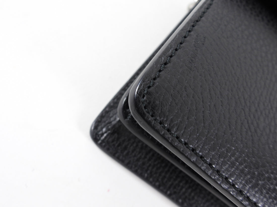 Gucci Black Leather Medium Crystal Dionysus Chain Bag