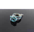 Gucci Sterling Silver Turquoise Enamel Garden Snake Ring - S / 6.5