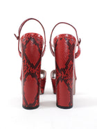 Gucci Burgundy Red Python Horsebit Platform Sandals - 40