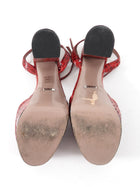 Gucci Burgundy Red Python Horsebit Platform Sandals - 40