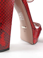 Gucci Burgundy Red Python Horsebit Platform Sandals - 40