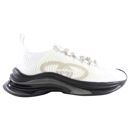 Gucci Run White Mesh GG Sneakers with Black Soles - 37 / 7
