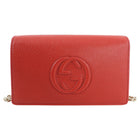 Gucci Soho Wallet on Chain GG Logo Red Bag