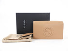 Gucci GG Soho Disco Beige Grained Calfskin Leather Wallet on Chain Clutch