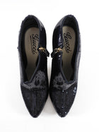 Gucci Black Sequin Paillette High Heel Ankle Booties - 37.5