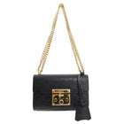 Gucci Small Black Guccissima Leather Padlock Chain Bag