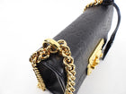 Gucci Small Black Guccissima Leather Padlock Chain Bag