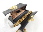 Gucci Small Black Guccissima Leather Padlock Chain Bag