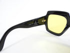 Gucci Oversized Black Acetate Yellow Lens Square Sunglasses