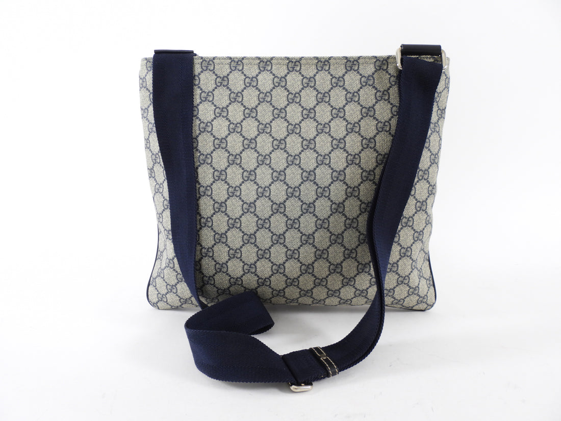 Gucci Navy Monogram Coated Canvas Messenger Bag