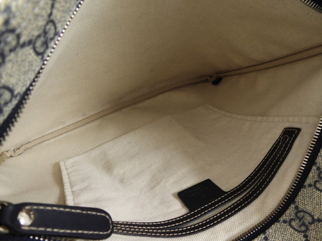 Gucci Navy Monogram Coated Canvas Messenger Bag