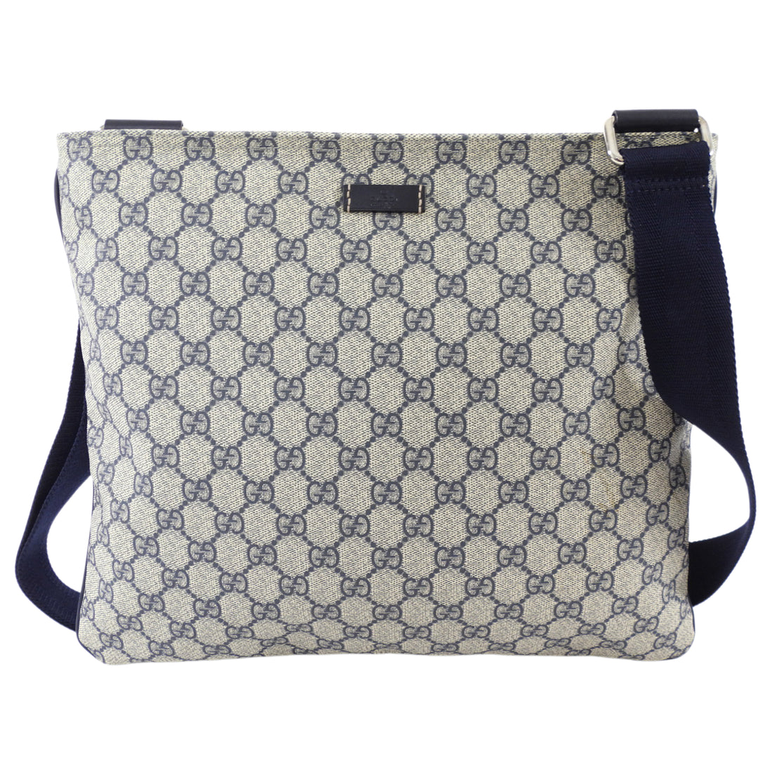 Gucci Navy Monogram Coated Canvas Messenger Bag