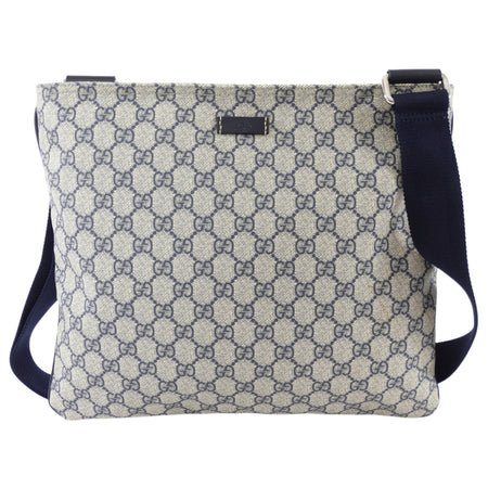 Gucci Navy Monogram Coated Canvas Messenger Bag
