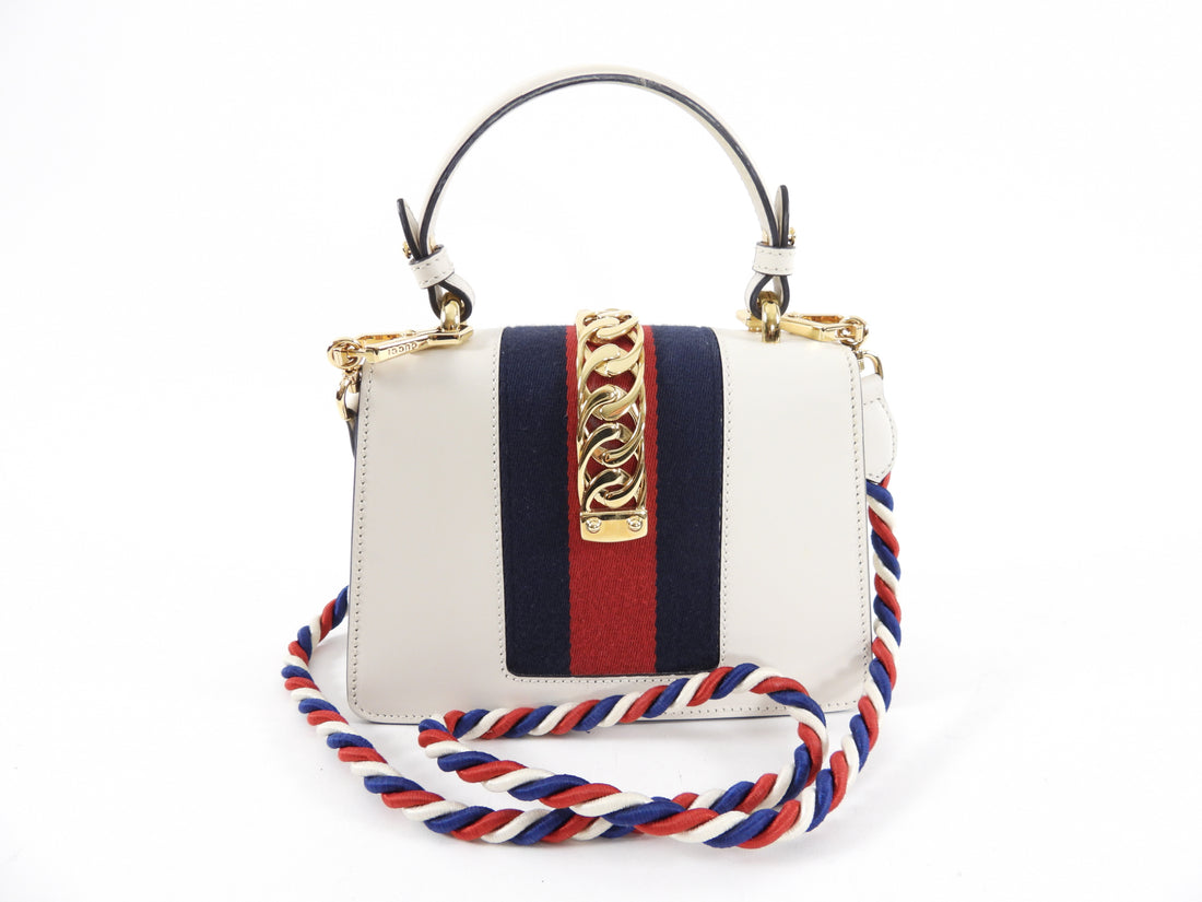 Gucci Sylvie Ivory Mini Web Stripe Bag