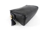 Gucci Black Leather Bamboo Tassel Travel Toiletry / Clutch Bag