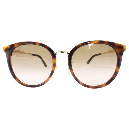 Gucci Brown Faux Tortoise Round Sunglasses