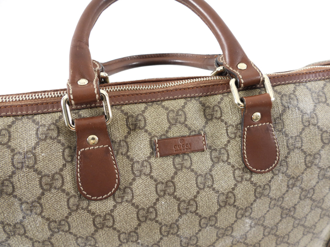 Gucci Vintage Brown Monogram Coated Canvas Zip Tote Bag – I MISS