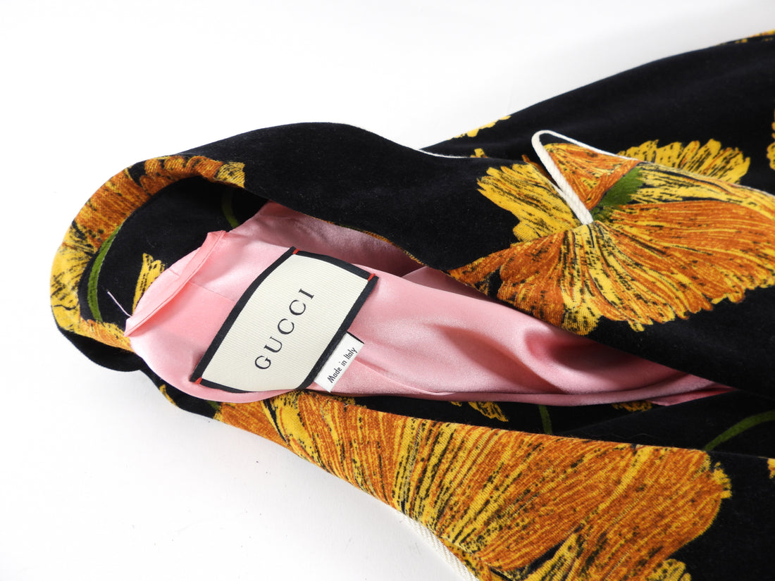 Gucci Yellow and Black Velvet Smoking Jacket - 46 / 10 / L