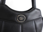 Gucci Black Leather Petite GG Two Way Tote Bag