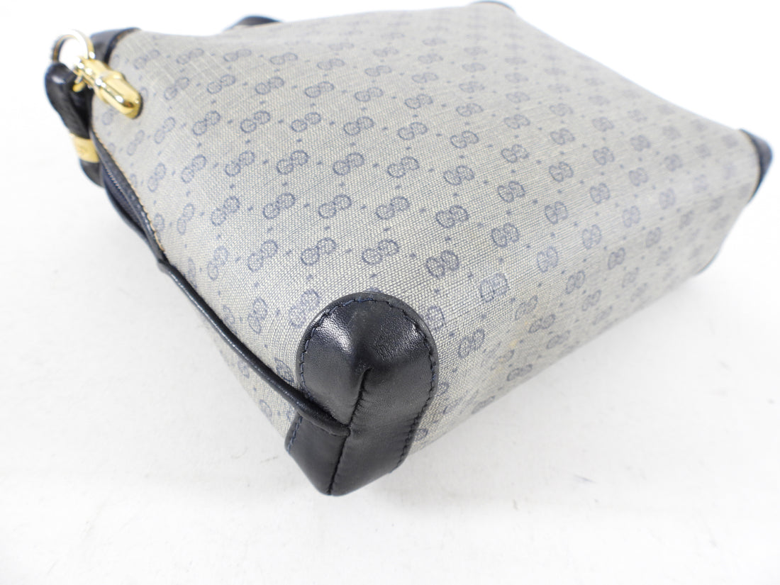 Gucci Vintage Navy Monogram Canvas Crossbody Camera Bag