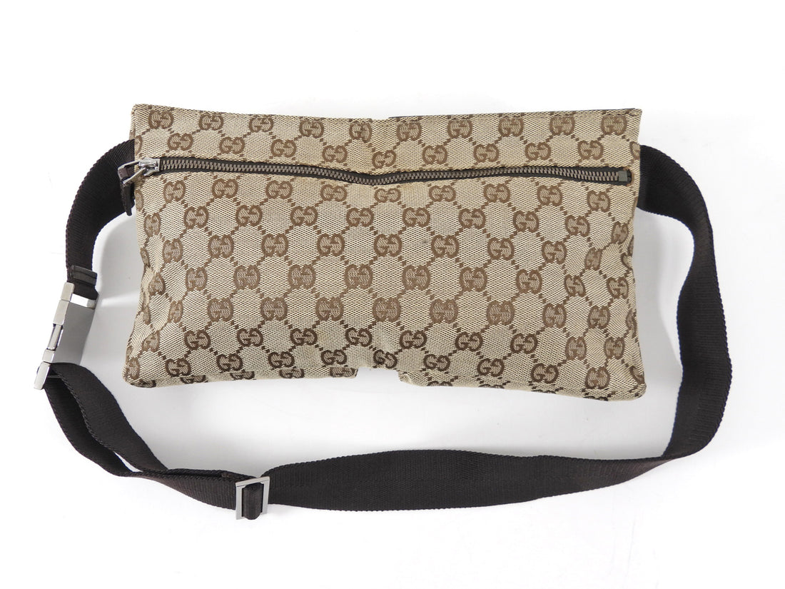 Gucci GG Monogram Canvas Double Pocket Belt Bag