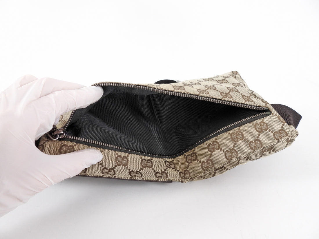 Gucci GG Monogram Canvas Double Pocket Belt Bag