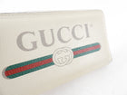 Gucci Ivory Leather Monogram Continental Zip Wallet