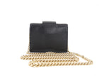 Gucci Black Leather Mini Compact Wallet on Chain