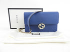 Gucci Interlocking GG Dark Blue Leather Wallet on Chain