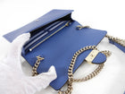 Gucci Interlocking GG Dark Blue Leather Wallet on Chain