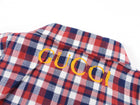 Gucci Baby  Navy Red White Check Shirt - 9/12 M