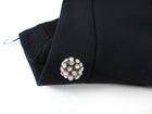 Giambattista Valli Black Crepe A-line Skirt with Crystal Button - IT 44 / M